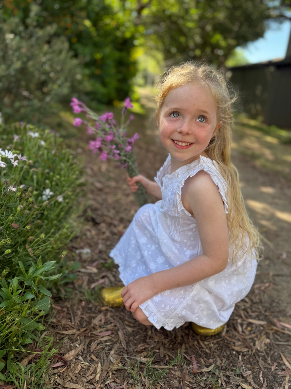 Marigold Embroidered Organic Cotton Nightie Children