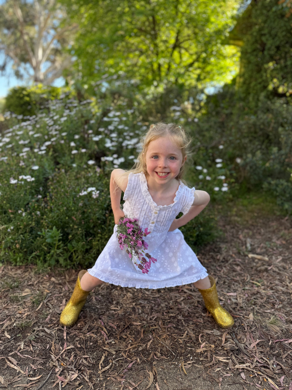 Marigold Embroidered Organic Cotton Nightie Children