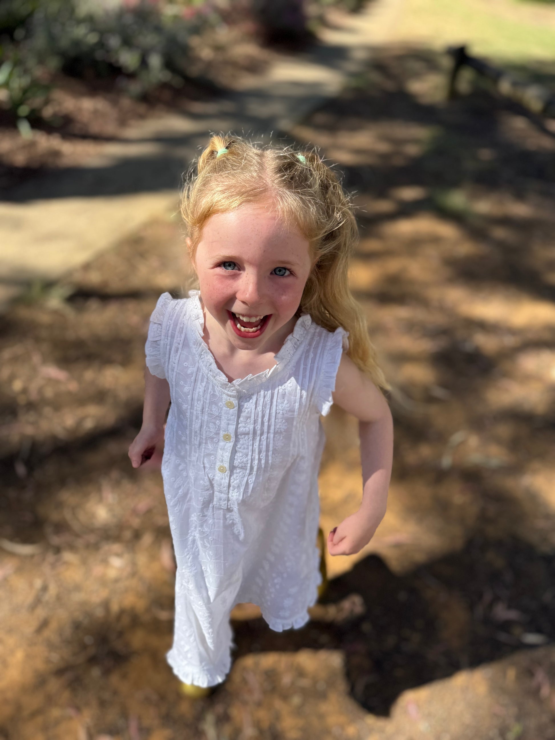 Marigold Embroidered Organic Cotton Nightie Children