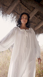 BELLA Embroidered Nightie - Ivory