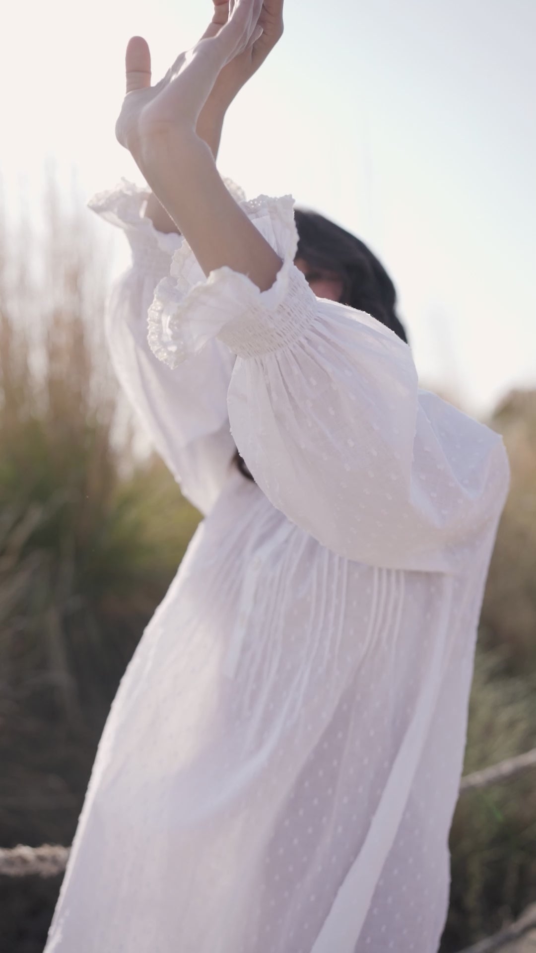 Cara Organic Cotton Dobby Nightie - Ivory