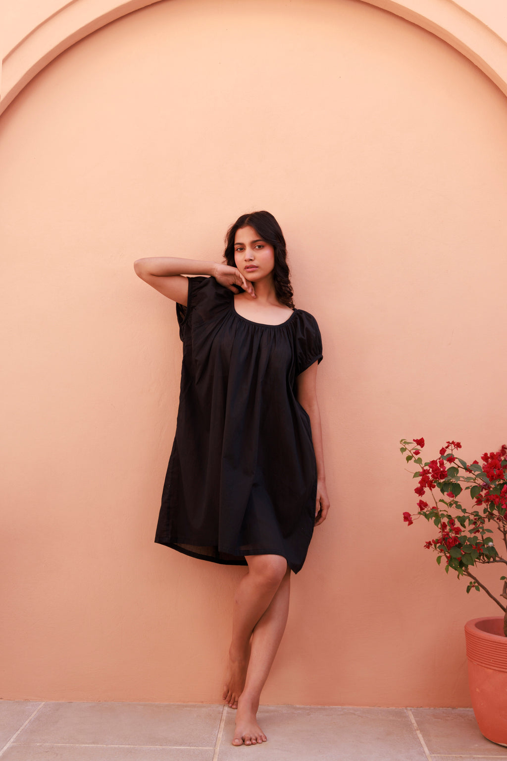 Forget Me Not Mini Organic Cotton Nightie - Ebony