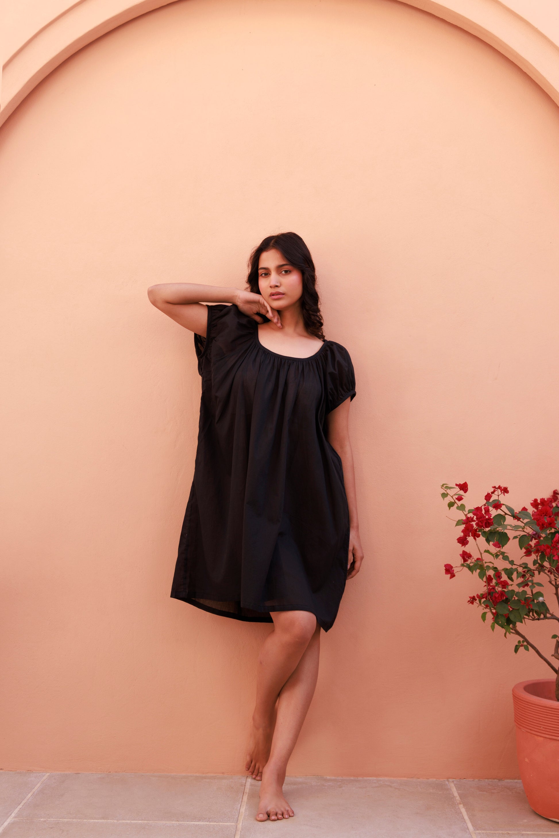 Forget Me Not Mini Organic Cotton Nightie - Ebony