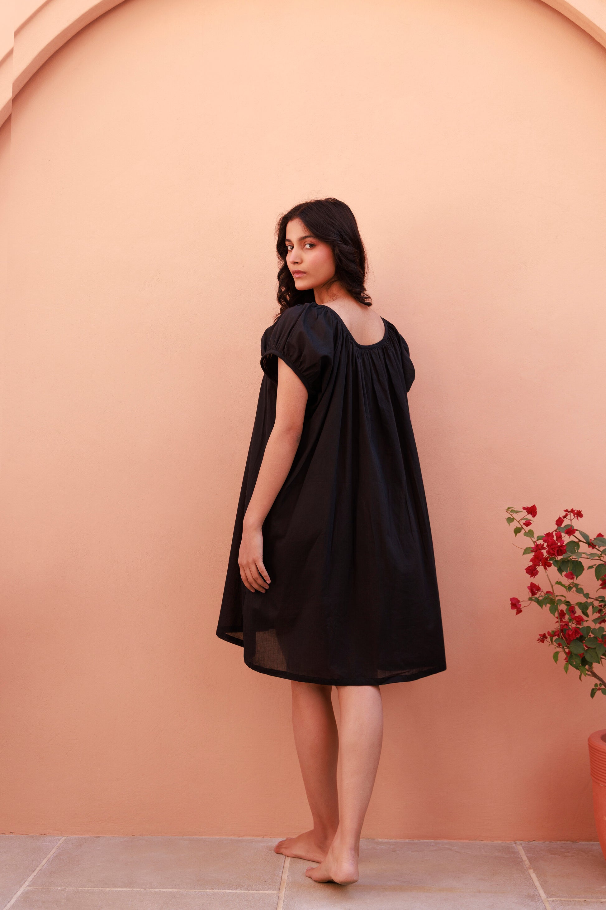Forget Me Not Mini Organic Cotton Nightie - Ebony