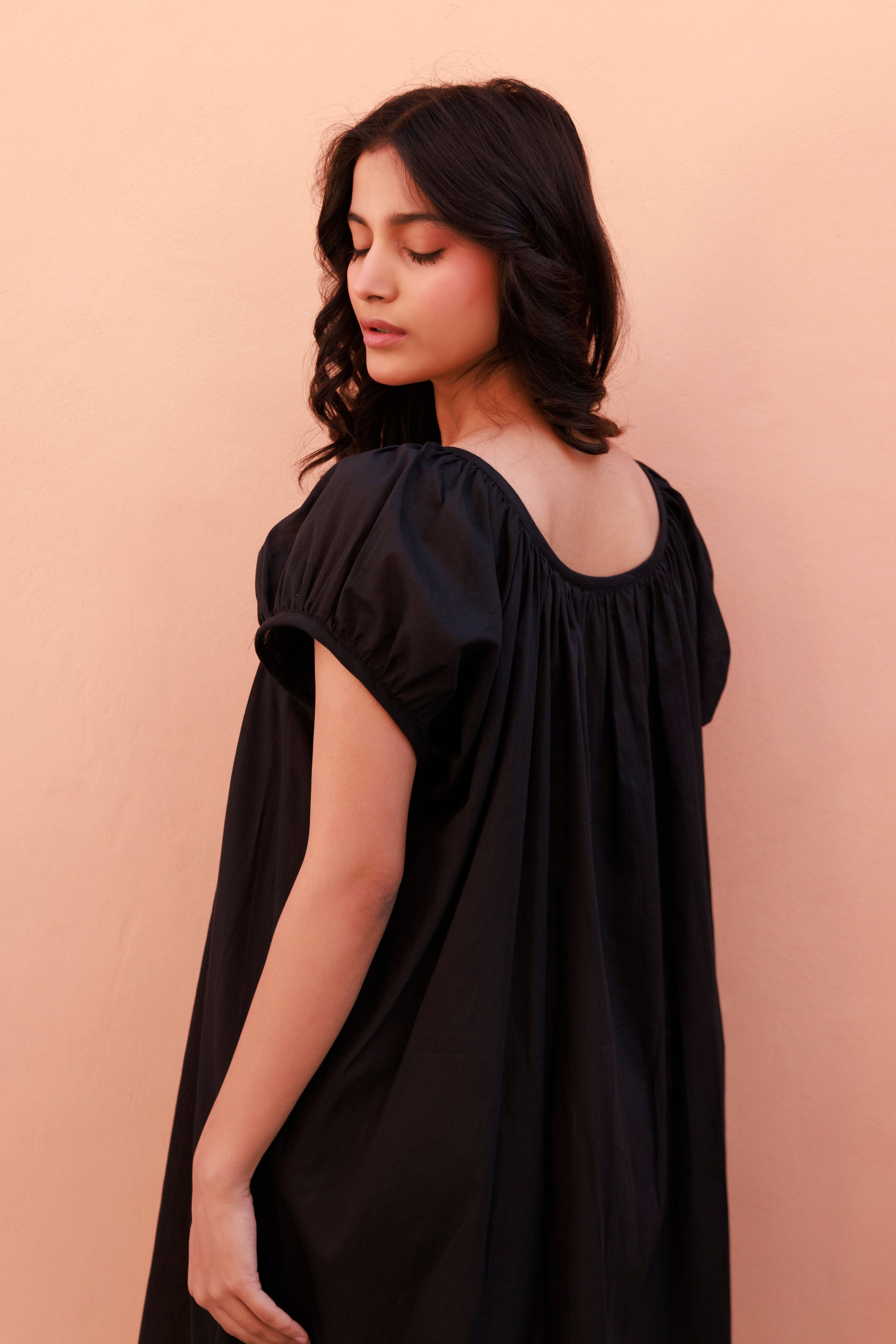 Forget Me Not Mini Organic Cotton Nightie - Ebony