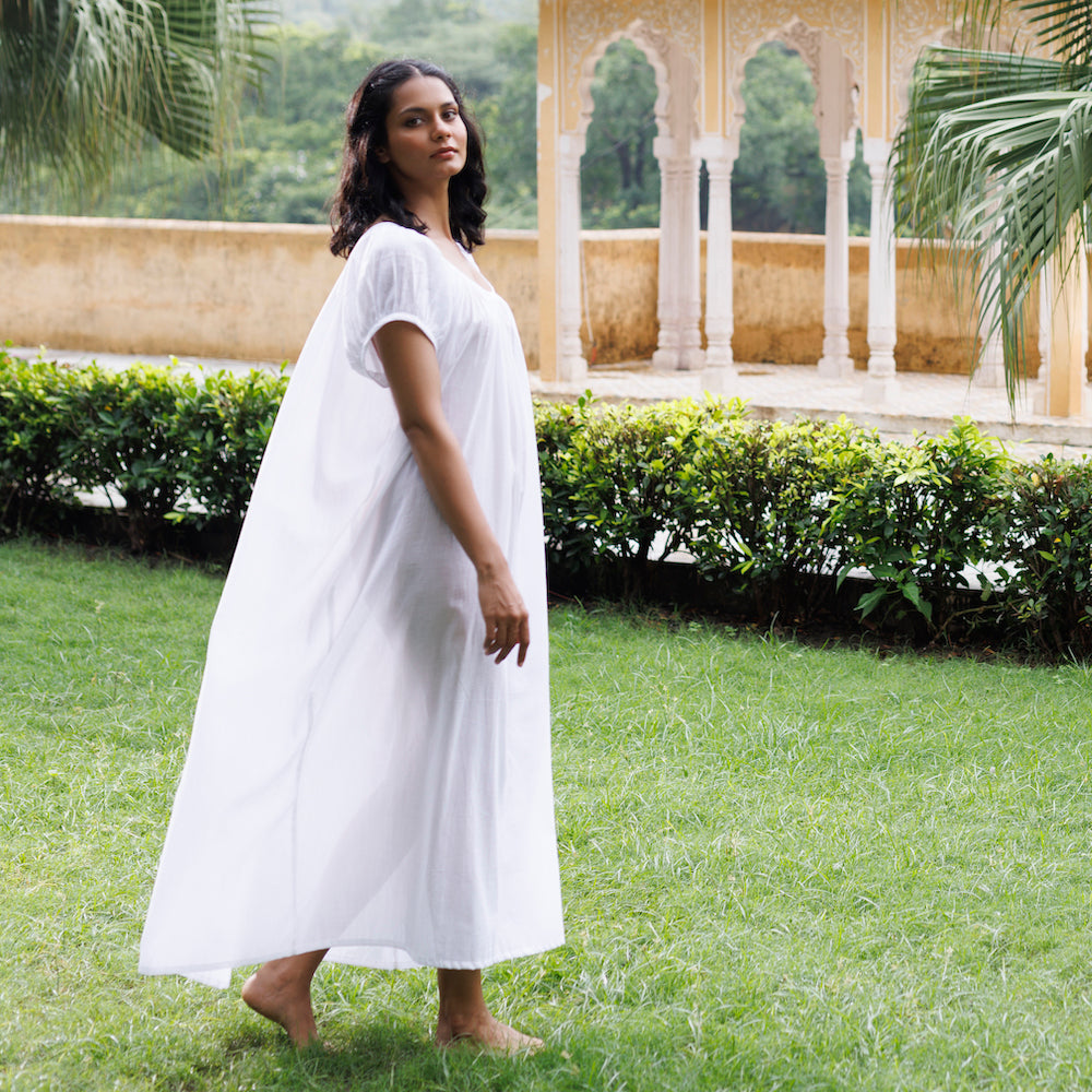 Forget Me Not Organic Cotton Nightie - Ivory