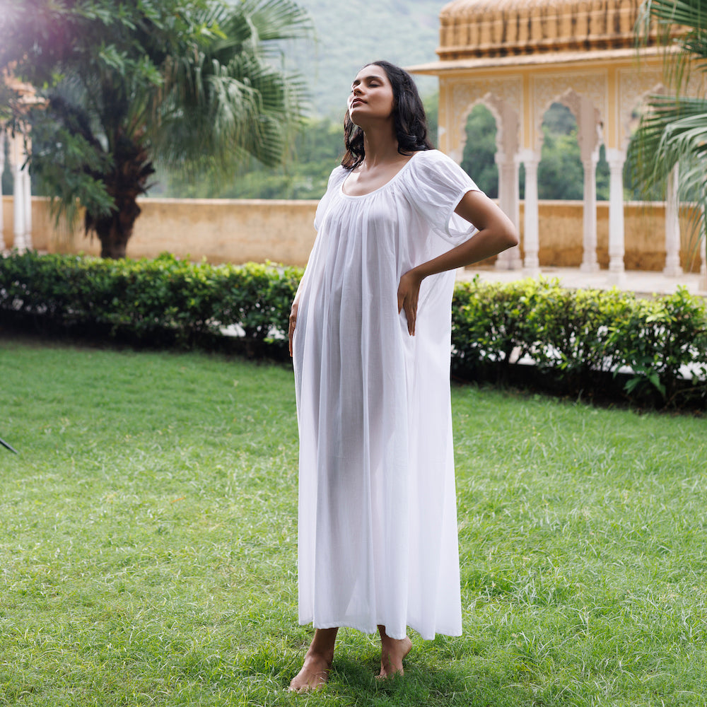 Forget Me Not Organic Cotton Nightie - Ivory